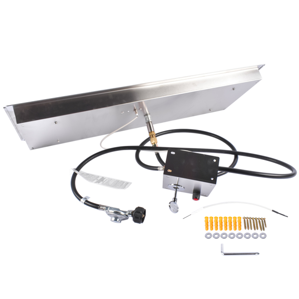 A1-36x12 英寸嵌入式矩形火盆 36x12-inch Fire Pit Pan Stainless Steel Fire Pit Burner Kit Rectangular Indoor or Outdoor-1