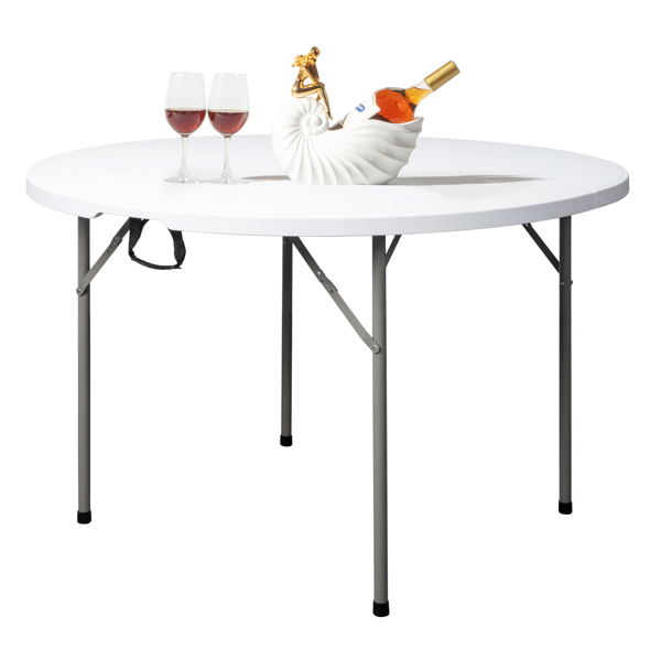 48inch Round Folding Table Outdoor Folding Utility Table White-69