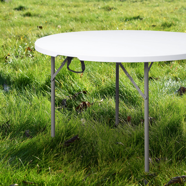 48inch Round Folding Table Outdoor Folding Utility Table White-101