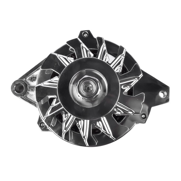 发电机 180A 12V Chrome Alternator V-Belt Pulley 1 Wire for Chevy GM BBC SBC 305 350 396 454 1985-1993 ES1022C-2