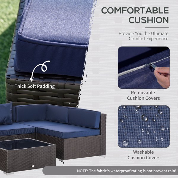 Rattan Three-Seat Sofa-5