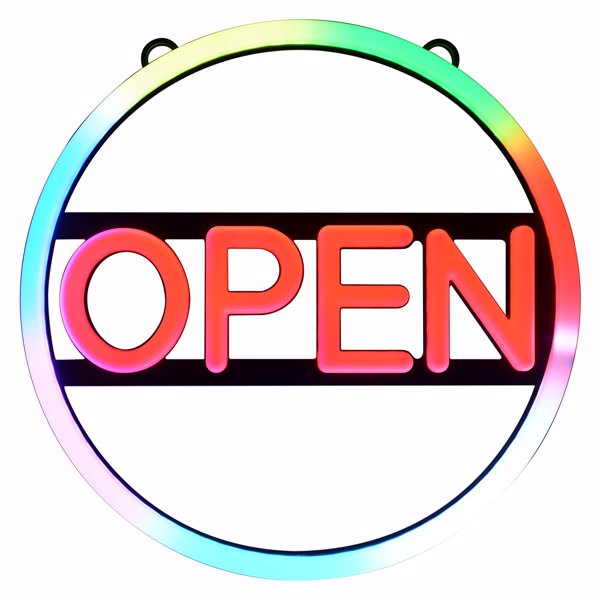 24W圆框Open霓虹灯广告牌带遥控器（美规110V插头）-1