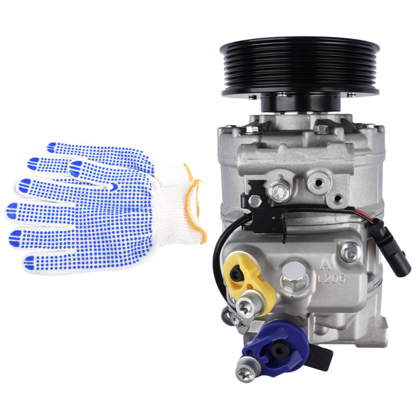 空调压缩机 A/C Compressor w/ Clutch for Audi Q7 2007-2010 Touareg 2007-2017 V6 3.6L 7SEU17C 7L6820803D 7P0820803E-9