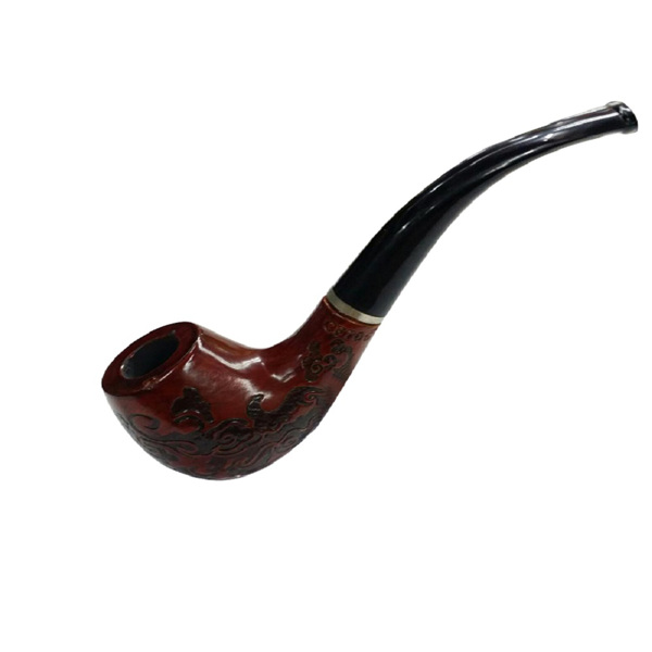 刻花木质烟斗-2
