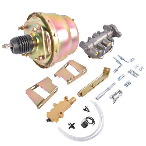 刹车盘套装 7" Dual Power Brake Booster Master Cylinder Disc Kit for Chevy Impala Bel Air Biscayne 1959-1964-2