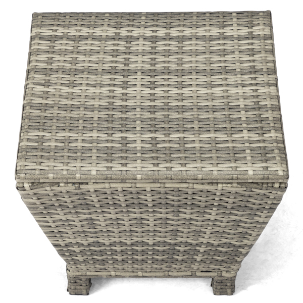 50*50*43cm 梯形 可翻盖 灰色渐变藤条 编藤边桌-3