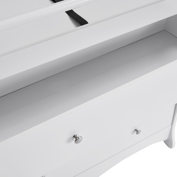White 3-Tier Drawer Baby Cot with Safety Guard – 90.5x58x92cm | Wooden Baby Bed & Storage Combo-20