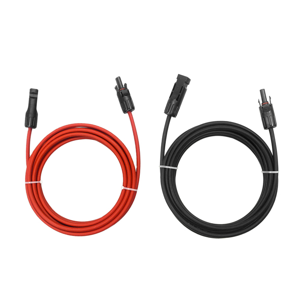 50FT红线 + 50FT黑线 10AWG 光伏外接线 + 1对连接器-2