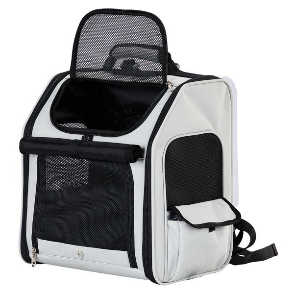 Pet Carrier Backpack, Expandable Cat Dog Carrier with Back Extension, Breathable Mesh Travel Backpack for Small Dogs Cats, Soft-Sided Pet Backpack Holds up to 26 lbs-2