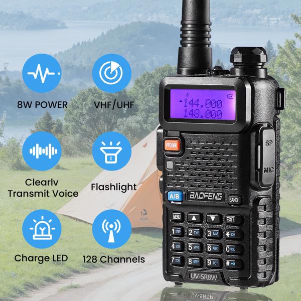 宝峰 Baofeng UV5R-8W 双频对讲机 版本 2个装 黑色 -4