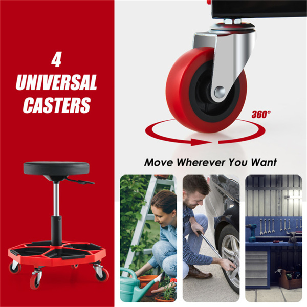红色重型可调高度滚石车，带有工具盘存储，容量330 lbs   （amazon shipping-发货，WALMART禁止销售）周末不发货-7