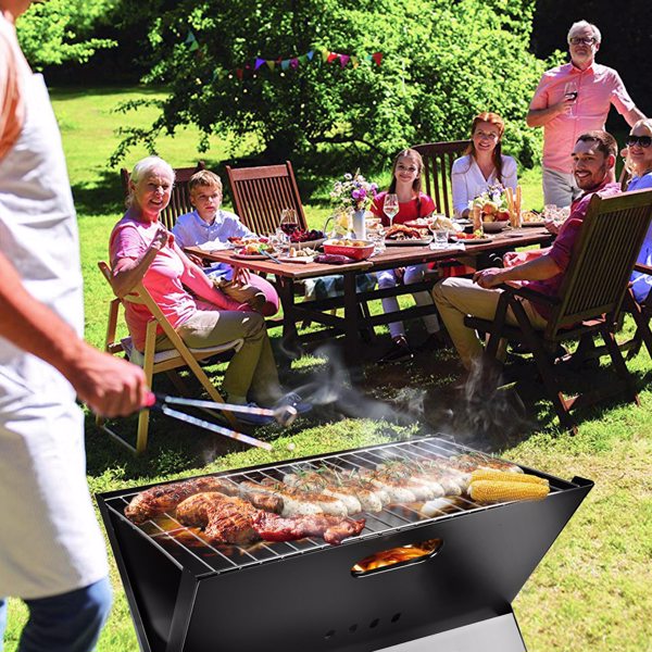 便携式 BBQ 烧烤架 可折叠炭烤架 露营 花园 户外 旅行-2