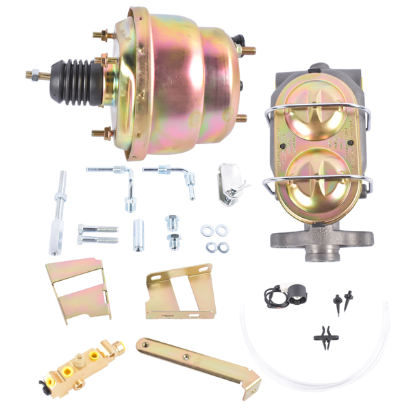 刹车盘套装 7" Dual Power Brake Booster Master Cylinder Disc Kit for Chevy Impala Bel Air Biscayne 1959-1964-3