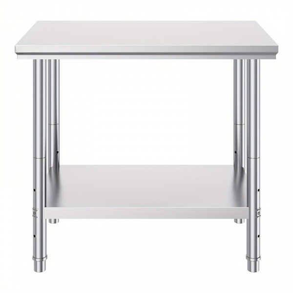 35 × 24 × 31 inch stainless steel commercial workbench, 700 pound super load capacity+3-speed height adjustment, professional level meal preparation workstation for kitchen/dining room/garage/backyard-9