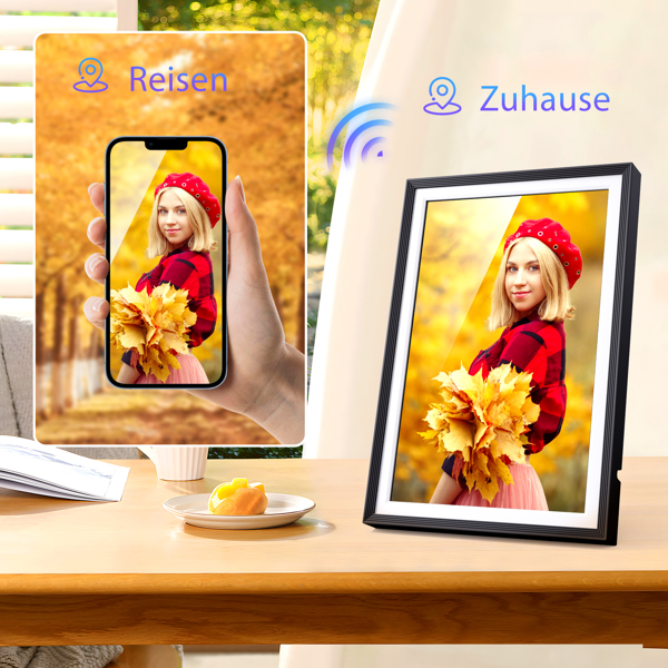 带有WiFi照片传输功能的数码相框。数码图片相框，分辨率为1280x800像素，32GB存储，具有Uhale照片/视频分享功能的电子相框。-6