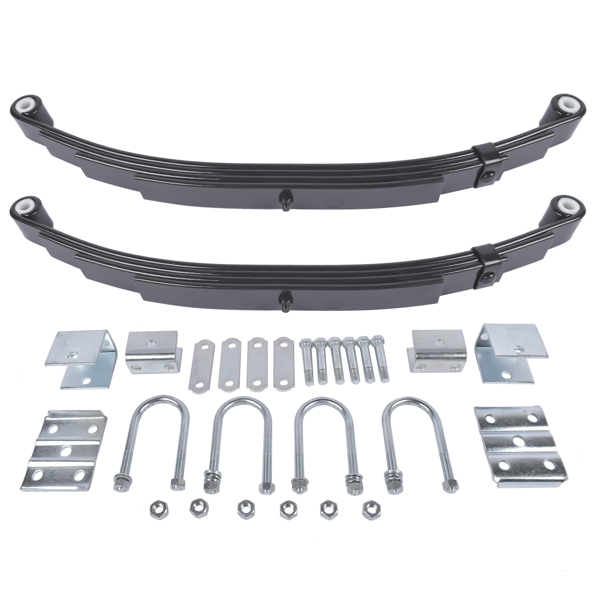 板簧套装 3500lb Single Trailer Axle Suspension Kit Leaf Spring U-bolt & Hanger Kit Include Complete tandem trailer axle hanger kit for 1-3/4" leaf springs-1