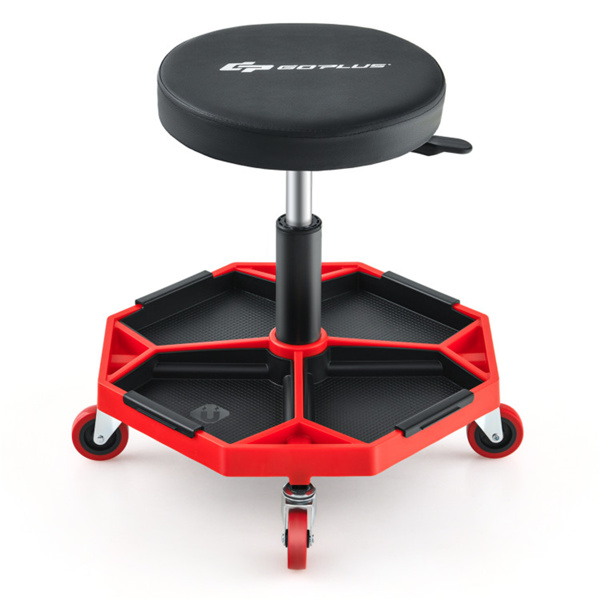 红色重型可调高度滚石车，带有工具盘存储，容量330 lbs   （amazon shipping-发货，WALMART禁止销售）周末不发货-2