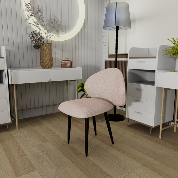 Gepolsterte Esszimmerstühle 4er Set, Moderne Stühle Esszimmer Bequeme Verbreiterte Rückenlehne Küchenstühle mit Metallfüßen-7