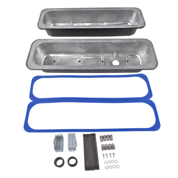 气门室盖 Black Finned Tall Valve Covers 3-11/16" Height with Center Bolt for Chevy SBC 305 350 450 5.0L & 5.7L-5