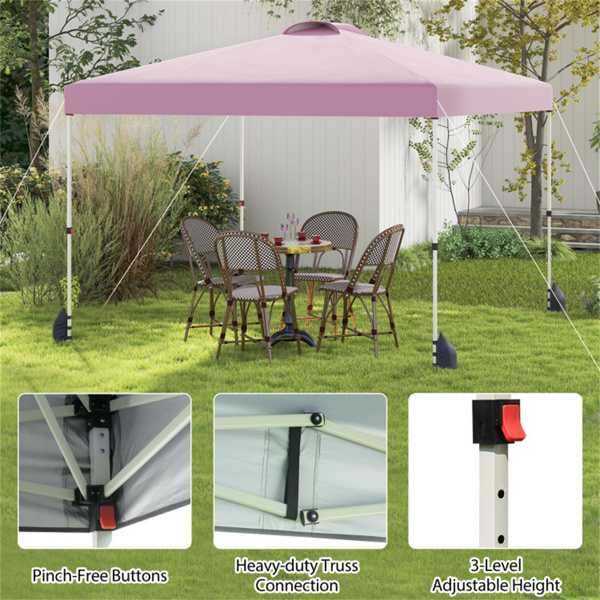 10 X 10英尺弹出式雨棚帐篷带轮式包和1个侧墙 - 粉色（amazon shipping-发货，WALMART禁止销售）周末不发货-8