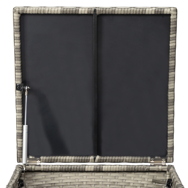 50*50*43cm 梯形 可翻盖 灰色渐变藤条 编藤边桌-4