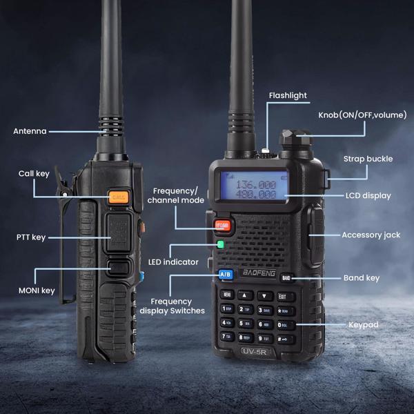 宝峰 Baofeng UV5R-8W 双频对讲机 版本 2个装 黑色 -3