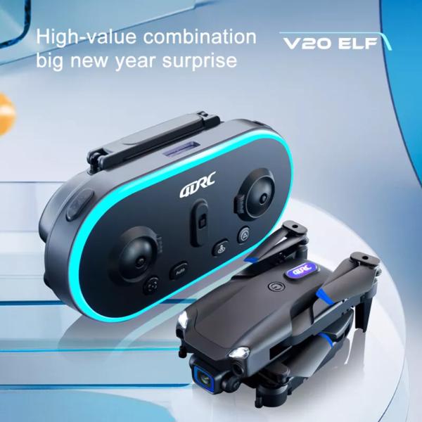 4DRC V20 RC无人机WIFI FPV 6K高清双摄像头手势照片四轴飞行器2电池，适合初学者。，物流由UPS/USPS/FEDEX/Amazon物流随机发送-3