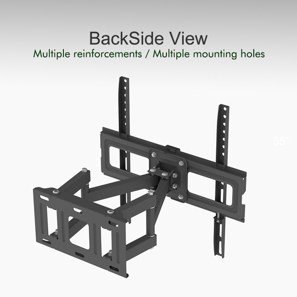 TMDS-105 上下角度10度 左右角度30度 壁挂电视架 40kg 带水平泡 最大VESA400*400 黑色-11