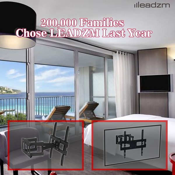 TMDS-105 上下角度10度 左右角度30度 壁挂电视架 40kg 带水平泡 最大VESA400*400 黑色-4