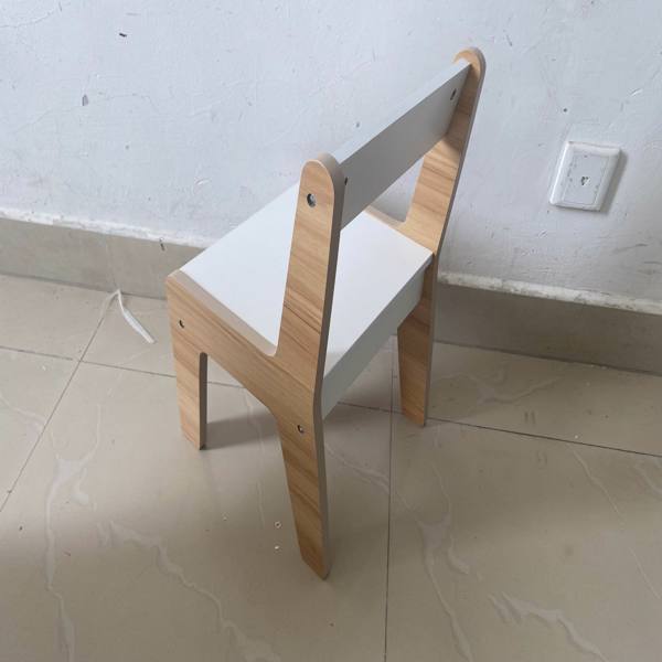 儿童桌套装（带一把椅子），多功能木制儿童学习桌 - 可转换桌面，用于学习、绘画和玩耍，天然-2