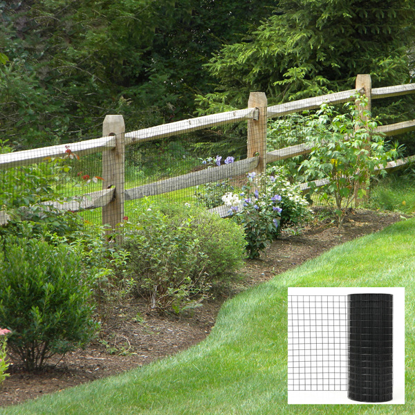 60inch x 50ft Black Vinyl Coated Hardware Cloth 2" X 4" 16Ga Welded Wire Mesh fence, PVC Coated Welded Chicken Wire Fencing, Metal Garden Plant Fencing, for Chicken Coop and Home Improvement -3