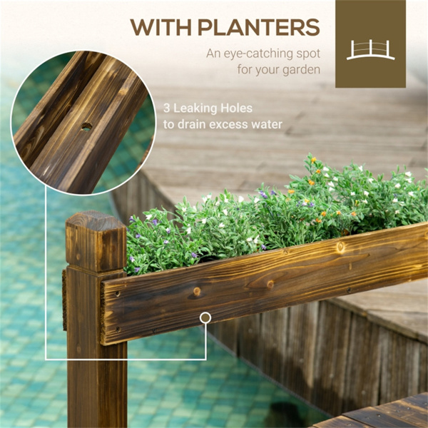  Wooden Garden Bridge Arc Footbridge ( Amazon Shipping)（Prohibited by WalMart）-3