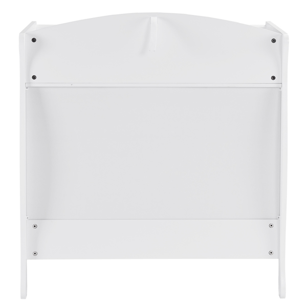 White 3-Tier Drawer Baby Cot with Safety Guard – 90.5x58x92cm | Wooden Baby Bed & Storage Combo-23
