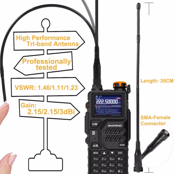 BAOFENG Radio Walkie Talkies K5PLUS Ham Radio Long Range Handheld Rechargeable Two Way Radio 10W(Upgrade of UV-5R) with NOAA, 999 Channels, Copy Frequency, USB-C Charginng, Emergency Radios Audio prod-3