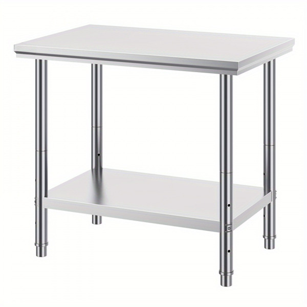 35 × 24 × 31 inch stainless steel commercial workbench, 700 pound super load capacity+3-speed height adjustment, professional level meal preparation workstation for kitchen/dining room/garage/backyard-11