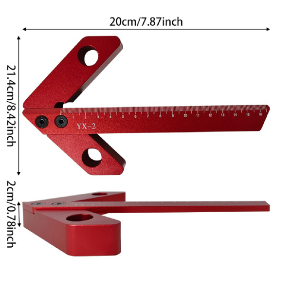 45/90 Degree Right Angle Line Gauge Carpenter Ruler,Woodwork Measuring Tool-2