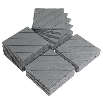 27pcs 30*30*2cm 深灰色 PP塑料 斜纹 户外地板 户外地板