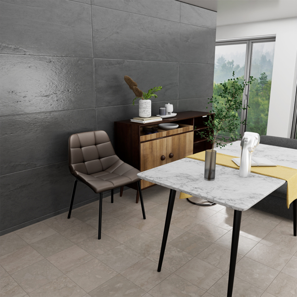 Esszimmerstühle 8er Set, Stühle Esszimmer Kunstleder mit Hoher Rückenlehne, Küchenstühle Modern mit Metallfüßen, Gepolsterter Esstisch Stühle Geeignet für Wohnzimmer Küche-7