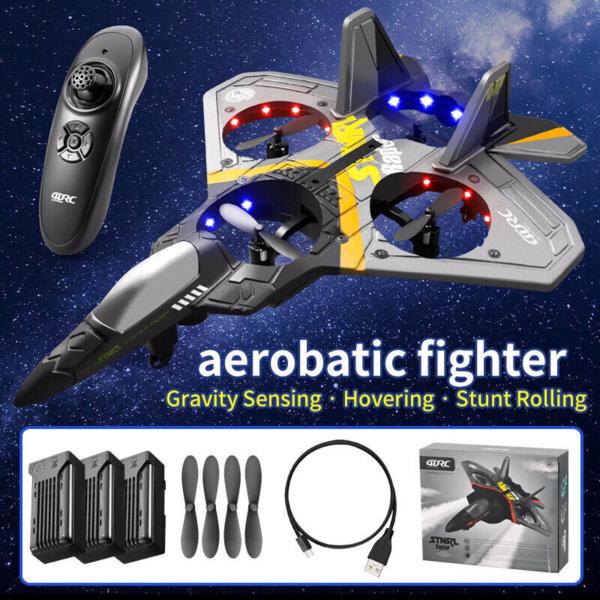 4DRC V17 Remote Control Plane 2.4Ghz Foam RC Airplanes Helicopter Quadcopter,Spinning Drone with Cool Light,Gifts for Kids Adults,.Logistics is randomly sent by UPS/USPS/FEDEX/Amazon Logistics-1