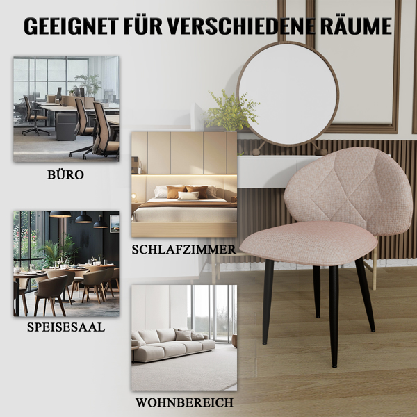 Gepolsterte Esszimmerstühle 4er Set, Moderne Stühle Esszimmer Bequeme Verbreiterte Rückenlehne Küchenstühle mit Metallfüßen-5