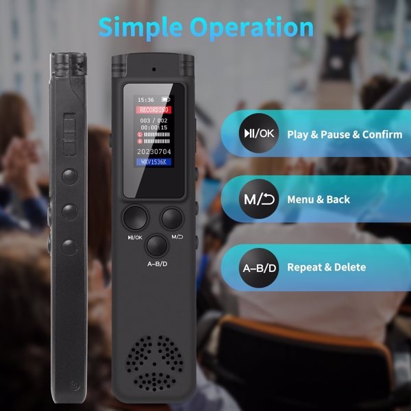 8GB可充电液晶数字音频录音机录音机MP3播放器-2