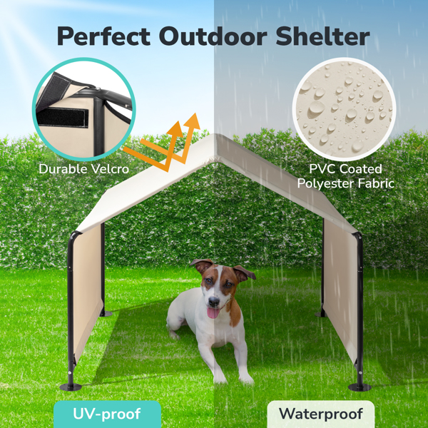 4*4*3.3FT  Dog Tent for Large Creamy white-2