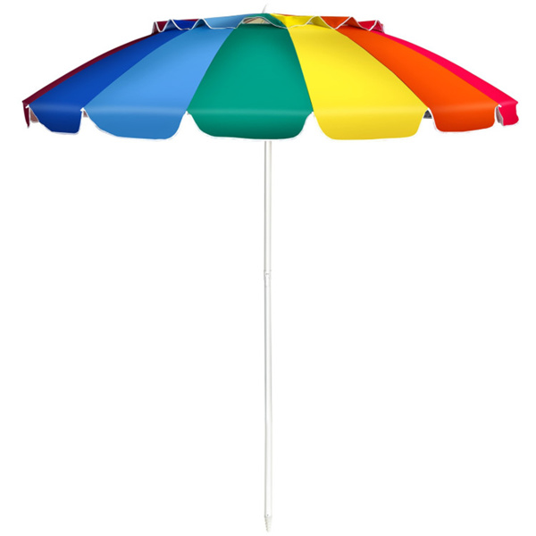   8 Ft Beach Umbrella With UV Protection – 16-Ribbed Windproof Frame-3