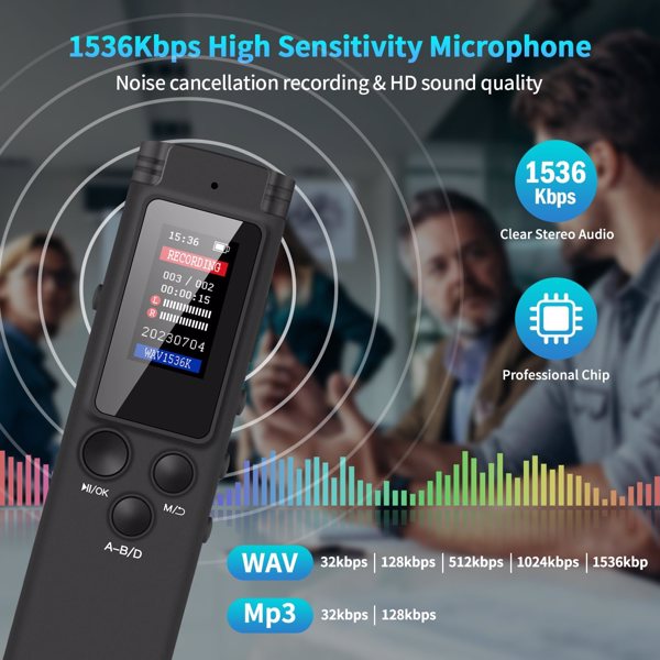 8GB可充电液晶数字音频录音机录音机MP3播放器-4