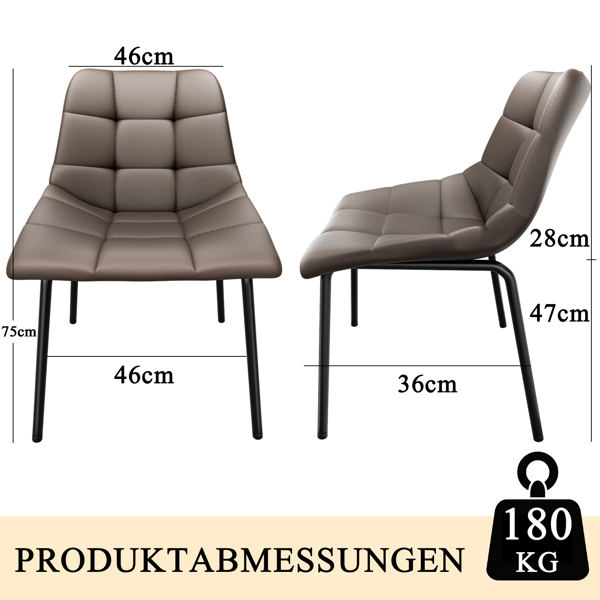 Esszimmerstühle 8er Set, Stühle Esszimmer Kunstleder mit Hoher Rückenlehne, Küchenstühle Modern mit Metallfüßen, Gepolsterter Esstisch Stühle Geeignet für Wohnzimmer Küche-2