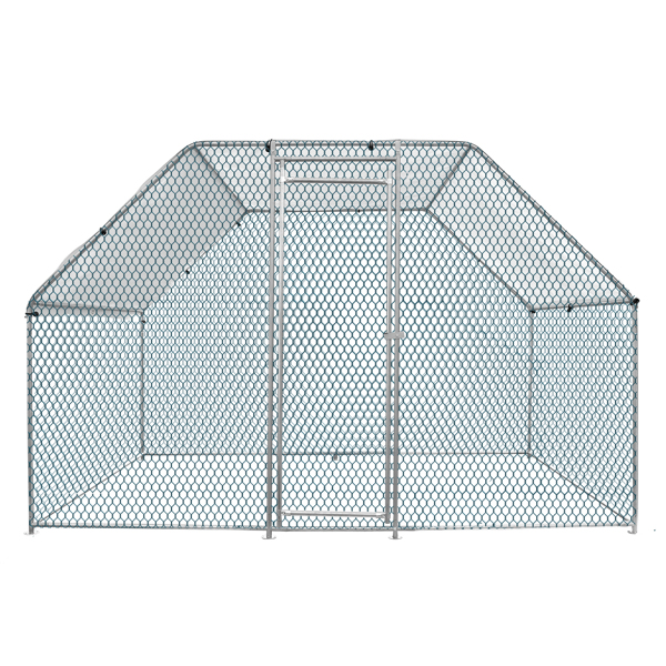 2*3*2m/6.5x9.8x6.5 ft 平顶鸡舍 拼接 180gPE雨布 金属 铁鸡兔笼-2
