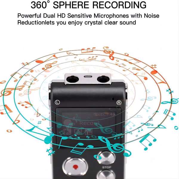 讲座数字录音机录音机音频MP3声音迷你录音机麦克风(32GB)-2