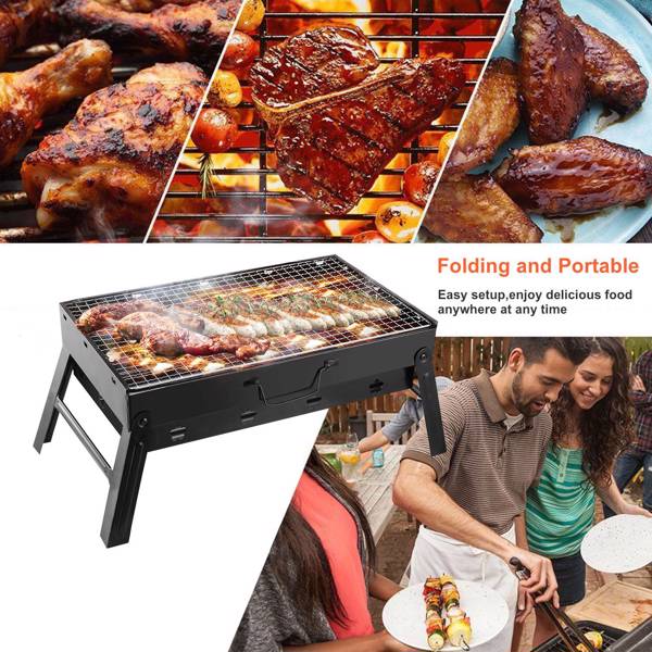 便携式 BBQ 烧烤架 可折叠炭烤架 露营 花园 户外 旅行-2