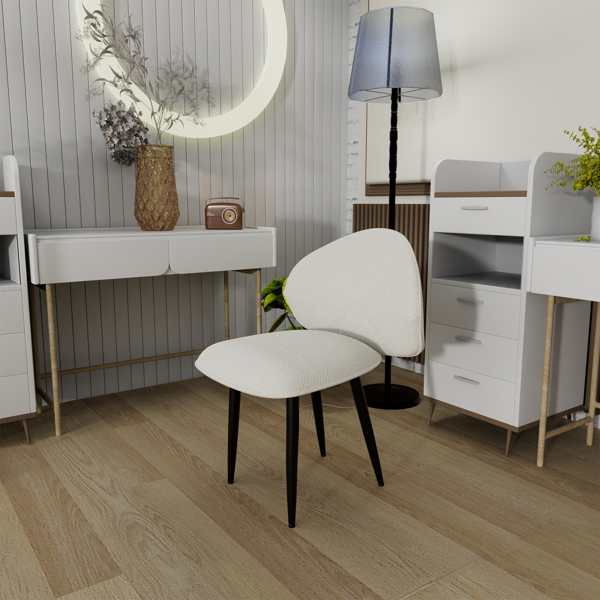 Gepolsterte Esszimmerstühle 2er Set, Moderne Stühle Esszimmer Bequeme Verbreiterte Rückenlehne Küchenstühle mit Metallfüßen-7