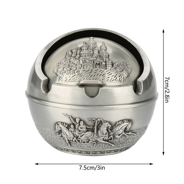 [GY03838-01]俄罗斯多色复古城堡车载带盖烟灰缸收纳箱礼品(7.5*7.5城堡古锡色)-4